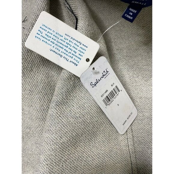 Splendid‎ Womens French Terry Moto Jacket Black Asymmetric Zip Up Pockets S New - Picture 10 of 11